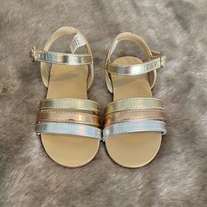 Janie and Jack Gold and Silver Kids Sandals